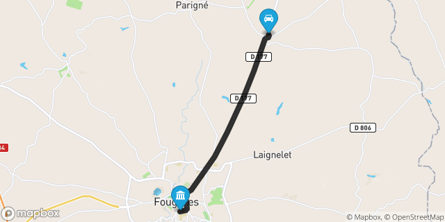 Itinéraire vers Fougères