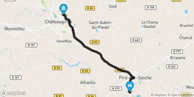 Itinéraire vers Châteaugiron