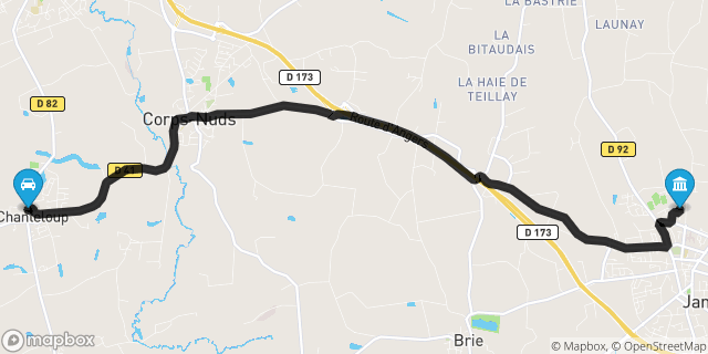Itinéraire vers Janzé