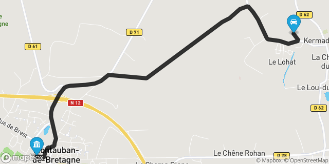 Itinéraire vers Montauban-de-Bretagne