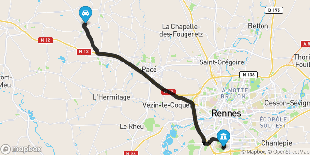 Itinéraire vers Rennes