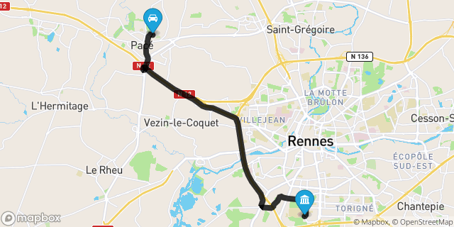 Itinéraire vers Rennes