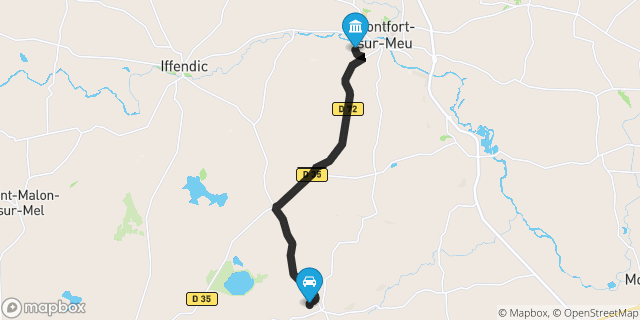 Itinéraire vers Montfort-sur-Meu
