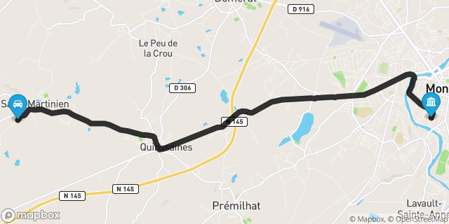 Itinéraire vers Montluçon