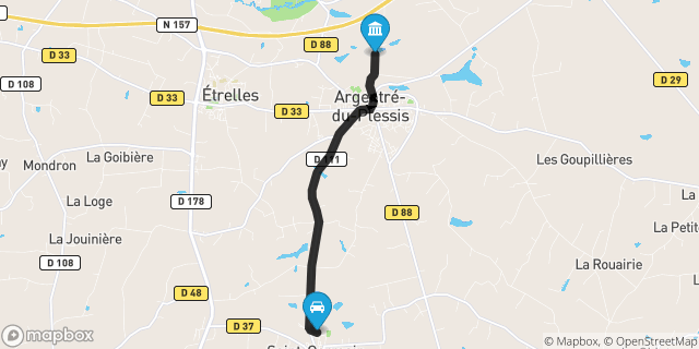 Itinéraire vers Argentré-du-Plessis