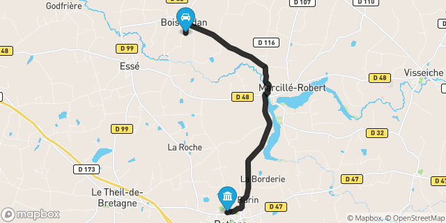 Itinéraire vers Retiers