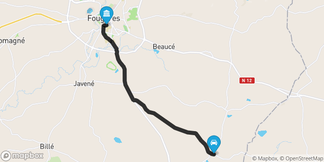Itinéraire vers Fougères