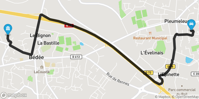 Itinéraire vers Bédée