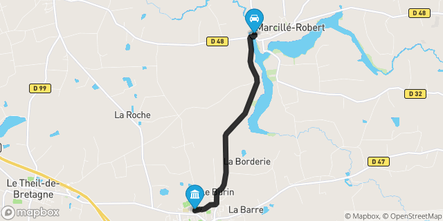 Itinéraire vers Retiers