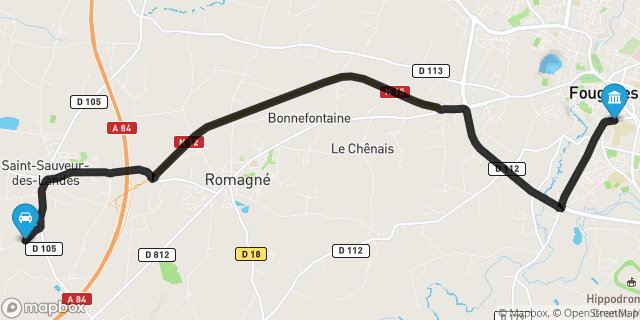 Itinéraire vers Fougères