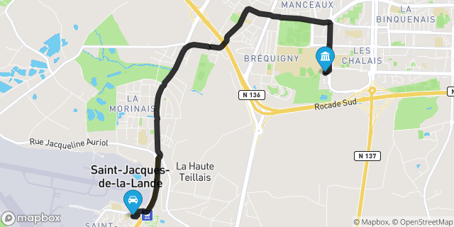 Itinéraire vers Rennes