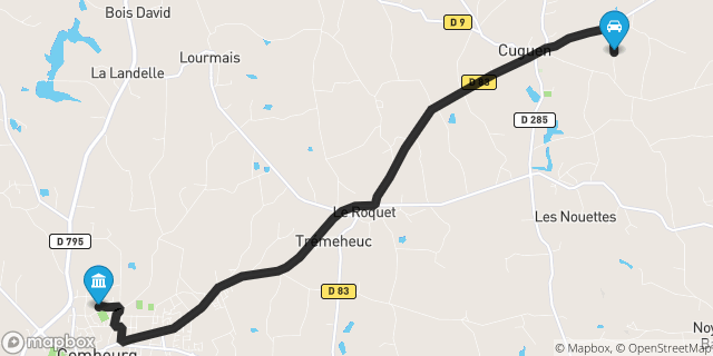 Itinéraire vers Combourg