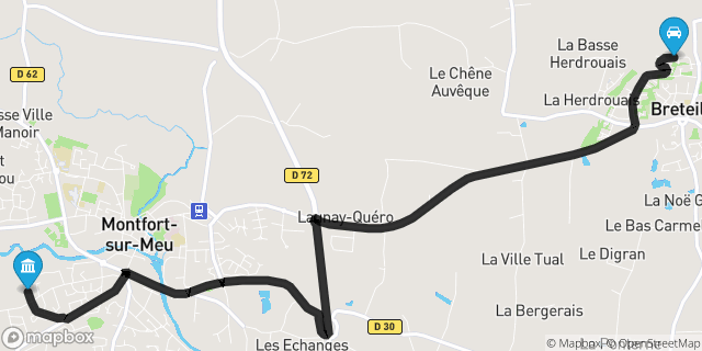 Itinéraire vers Montfort-sur-Meu