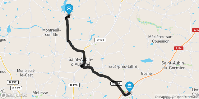 Itinéraire vers Liffré