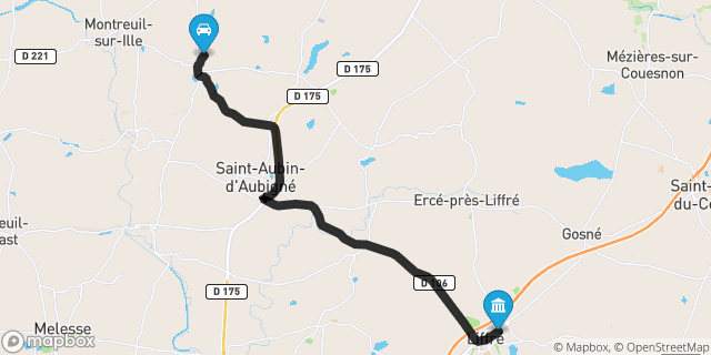 Itinéraire vers Liffré