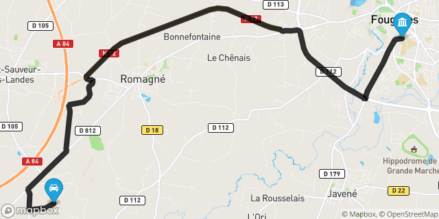 Itinéraire vers Fougères