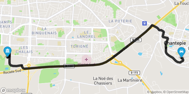 Itinéraire vers Rennes