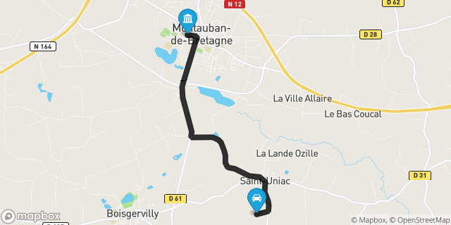 Itinéraire vers Montauban-de-Bretagne