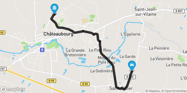 Itinéraire vers Châteaubourg