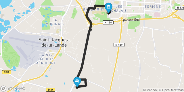 Itinéraire vers Rennes