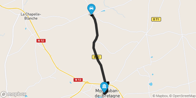 Itinéraire vers Montauban-de-Bretagne