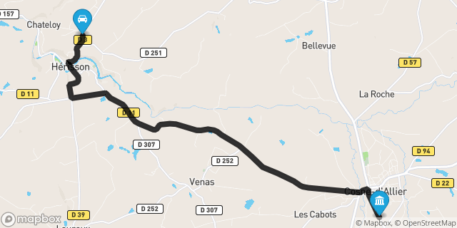 Itinéraire vers Cosne-d'Allier