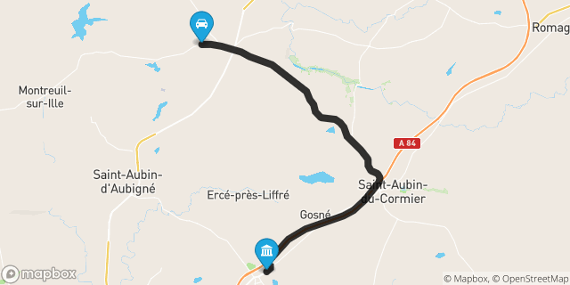 Itinéraire vers Liffré