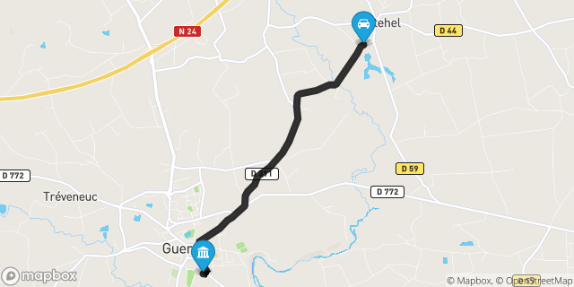 Itinéraire vers Guer