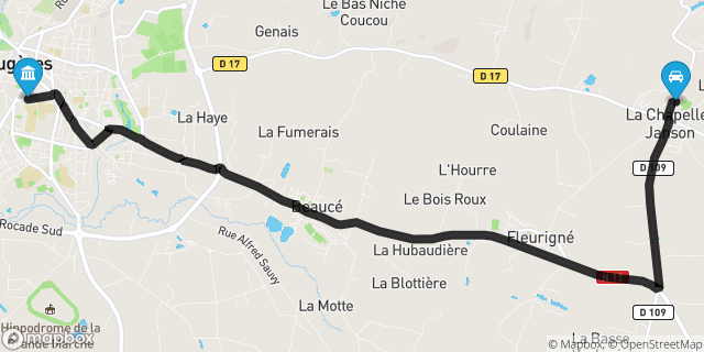 Itinéraire vers Fougères