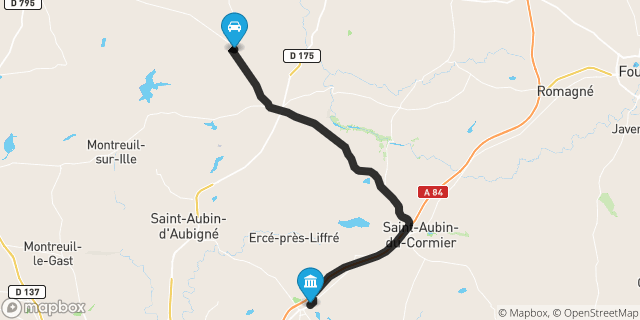 Itinéraire vers Liffré