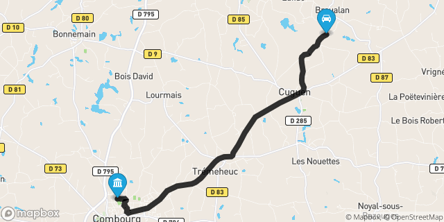 Itinéraire vers Combourg