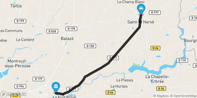 Itinéraire vers Vitré