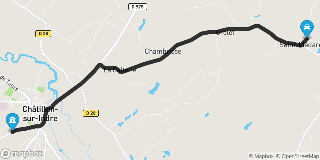 Itinéraire vers Châtillon-sur-Indre