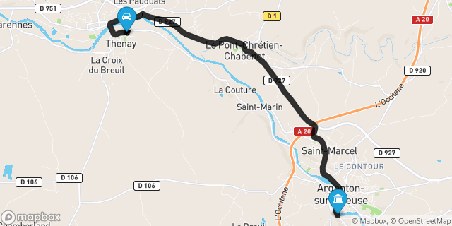 Itinéraire vers Argenton-sur-Creuse