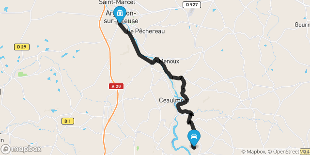 Itinéraire vers Argenton-sur-Creuse