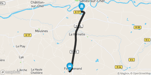 Itinéraire vers Selles-sur-Cher