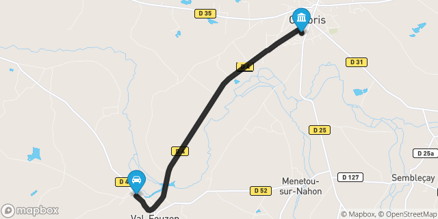 Itinéraire vers Chabris