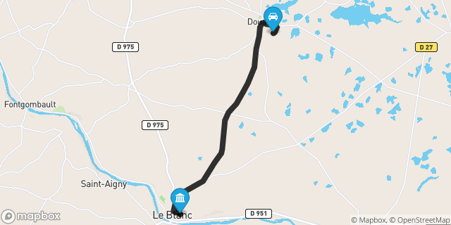 Itinéraire vers Le Blanc