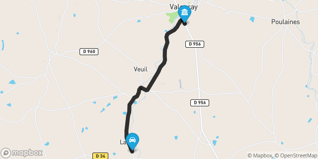 Itinéraire vers Valençay