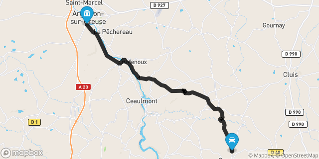 Itinéraire vers Argenton-sur-Creuse