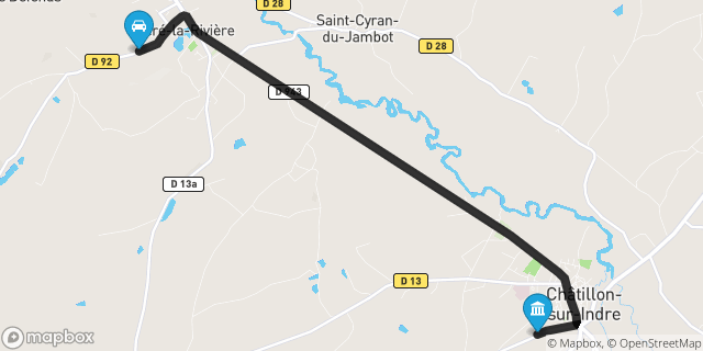 Itinéraire vers Châtillon-sur-Indre