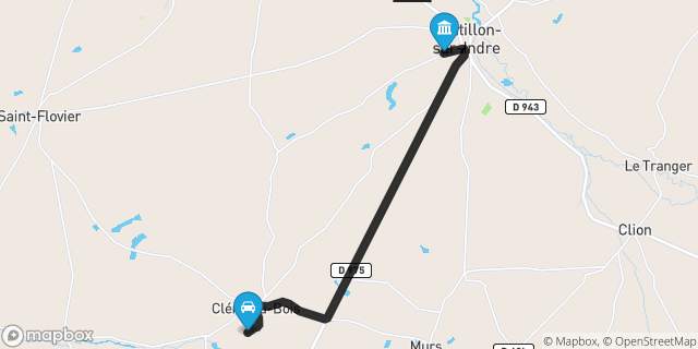 Itinéraire vers Châtillon-sur-Indre