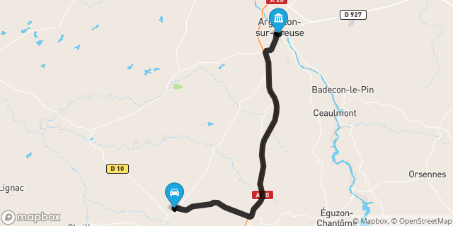 Itinéraire vers Argenton-sur-Creuse