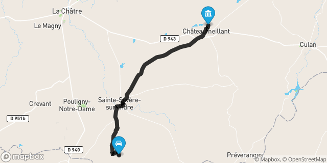 Itinéraire vers Châteaumeillant