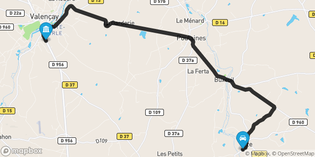 Itinéraire vers Valençay