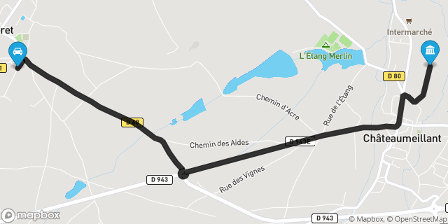 Itinéraire vers Châteaumeillant
