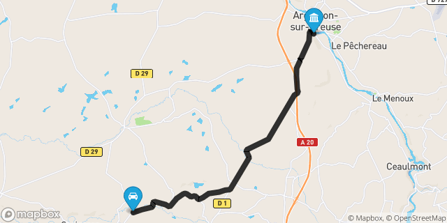 Itinéraire vers Argenton-sur-Creuse