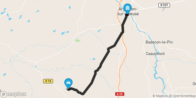 Itinéraire vers Argenton-sur-Creuse