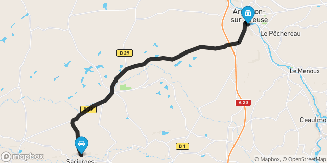 Itinéraire vers Argenton-sur-Creuse