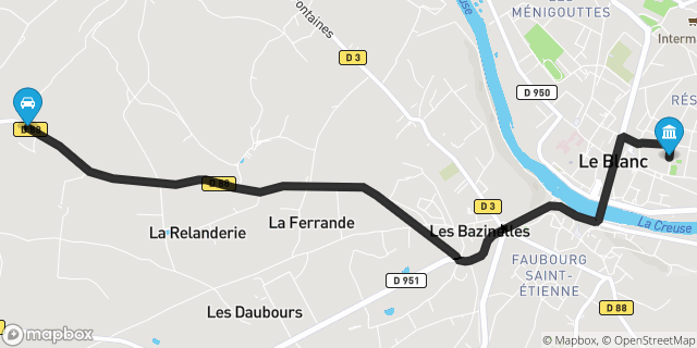 Itinéraire vers Le Blanc